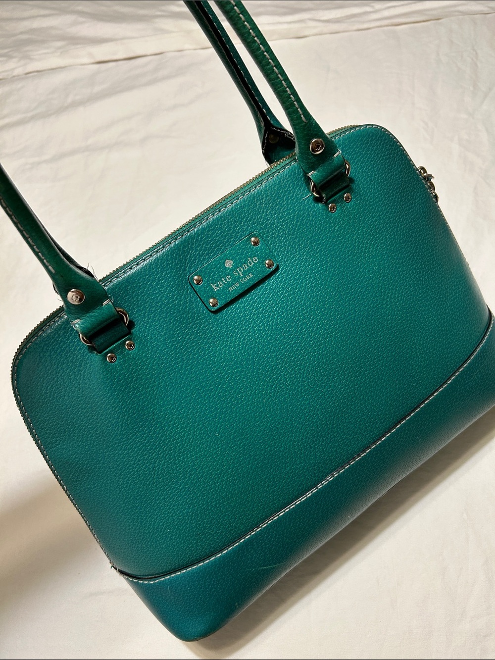 kate spade teal satchel handbag